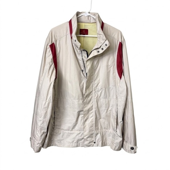 Cole Haan Jackets & Blazers - Cole Haan Men's Beige and Red Jacket Size Large Windbreaker Yachtwear